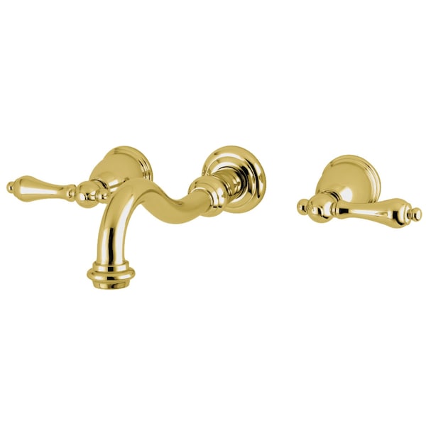 Roman Tub Faucet, Polished Brass, Wall Mount